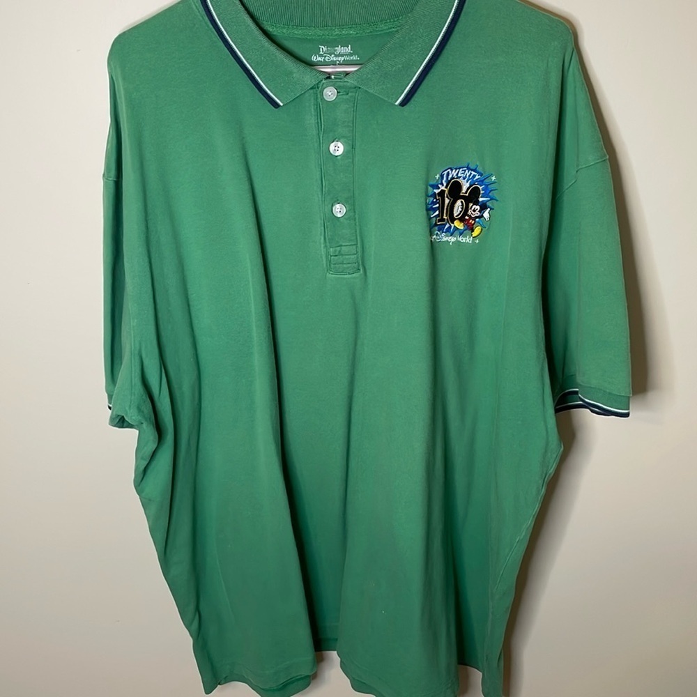 DISNEYLAND 2010 XXL Mickey Mouse Celebration Men’s Green Short Sleeve Polo Retro